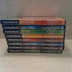 Lot Of 8 Kettle Worx DVD’s Ultimate Body 6 Week Body Transformation